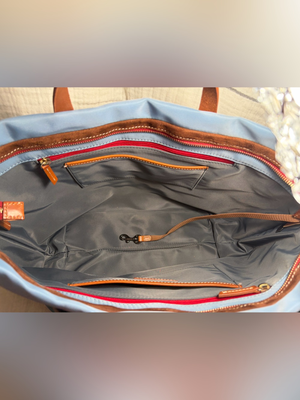 Dooney & Bourke Windham Nylon Leighton Tote Blue - Picture 8 of 10